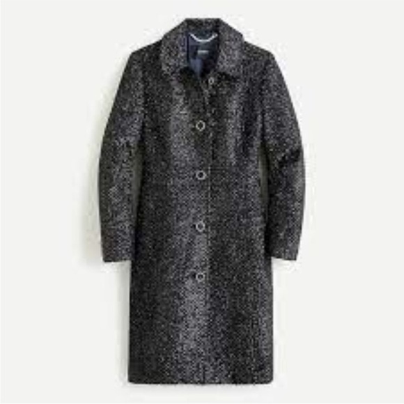 NWOT J.CREW Shimmer sparkle Tinsel metallic Tweed Lady Day Coat
